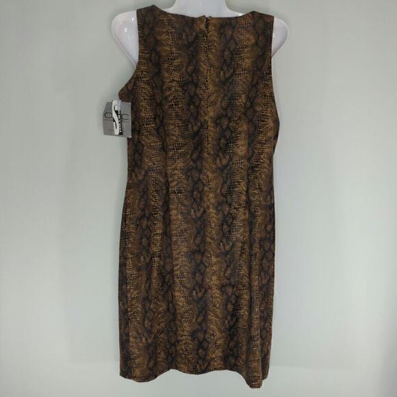 CDC Sleeveless Midi Sheath Dress Jacquard Snake Print Vintage Y2K Size 10P NWT - Picture 6 of 10